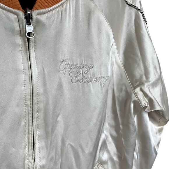 Opening Ceremony Reversible Silk Velvet Bomber Jacket S - Picture 2 of 8